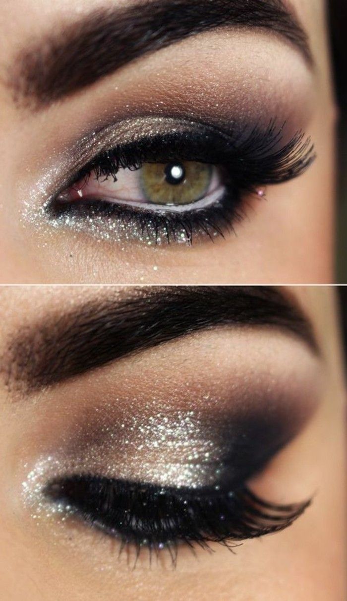 Maquillage yeux marrons verts