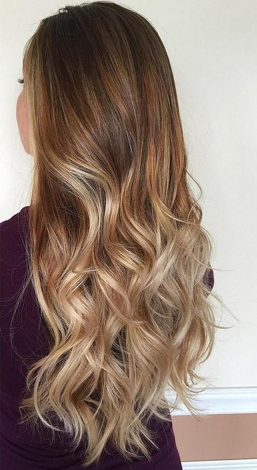 Ombré hair caramel blond