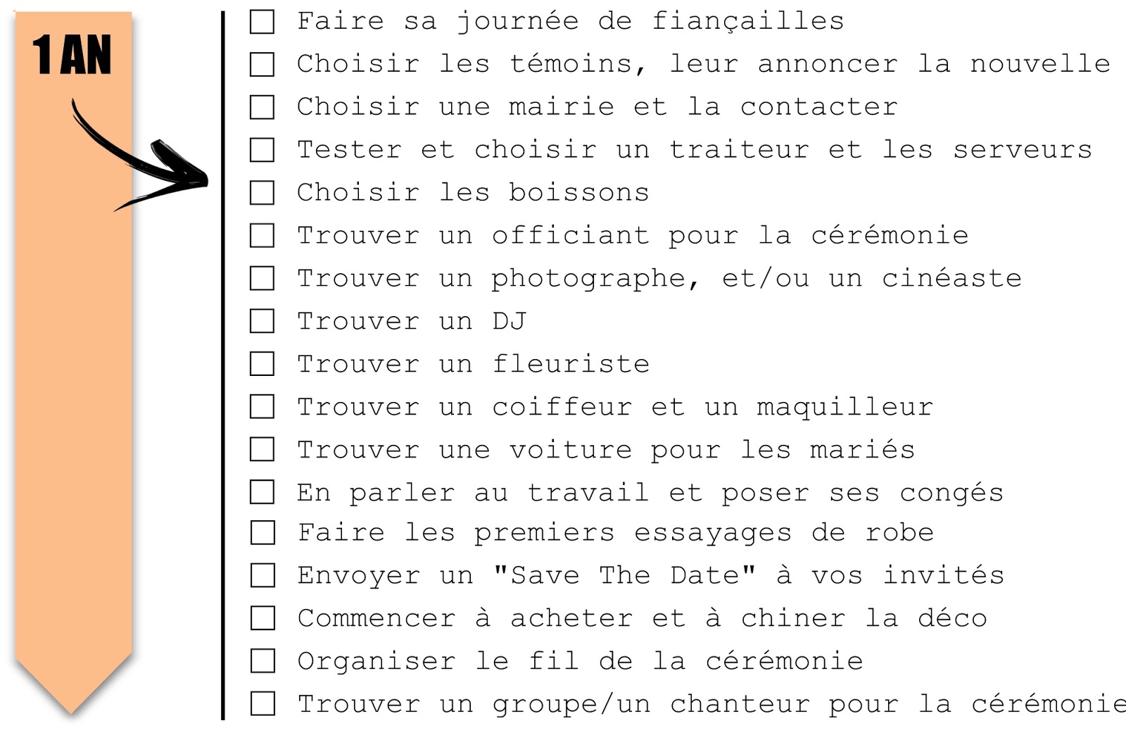 To do list mariage