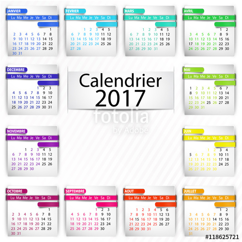 Calendrier 2017 template