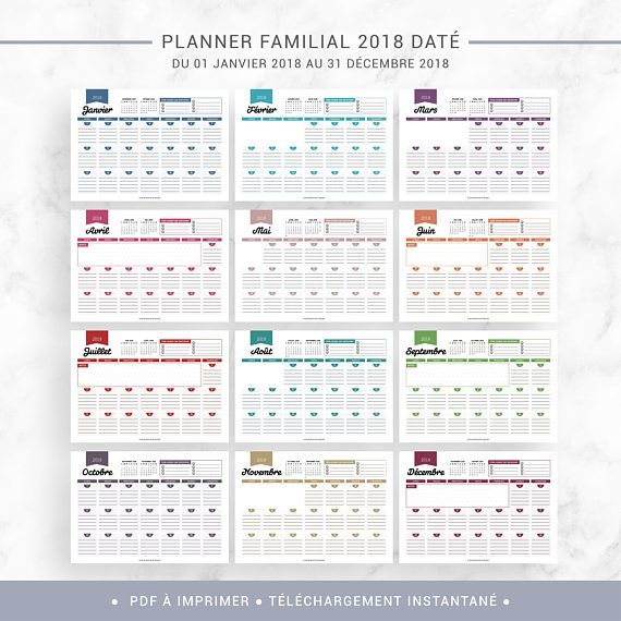 Planning familial à imprimer