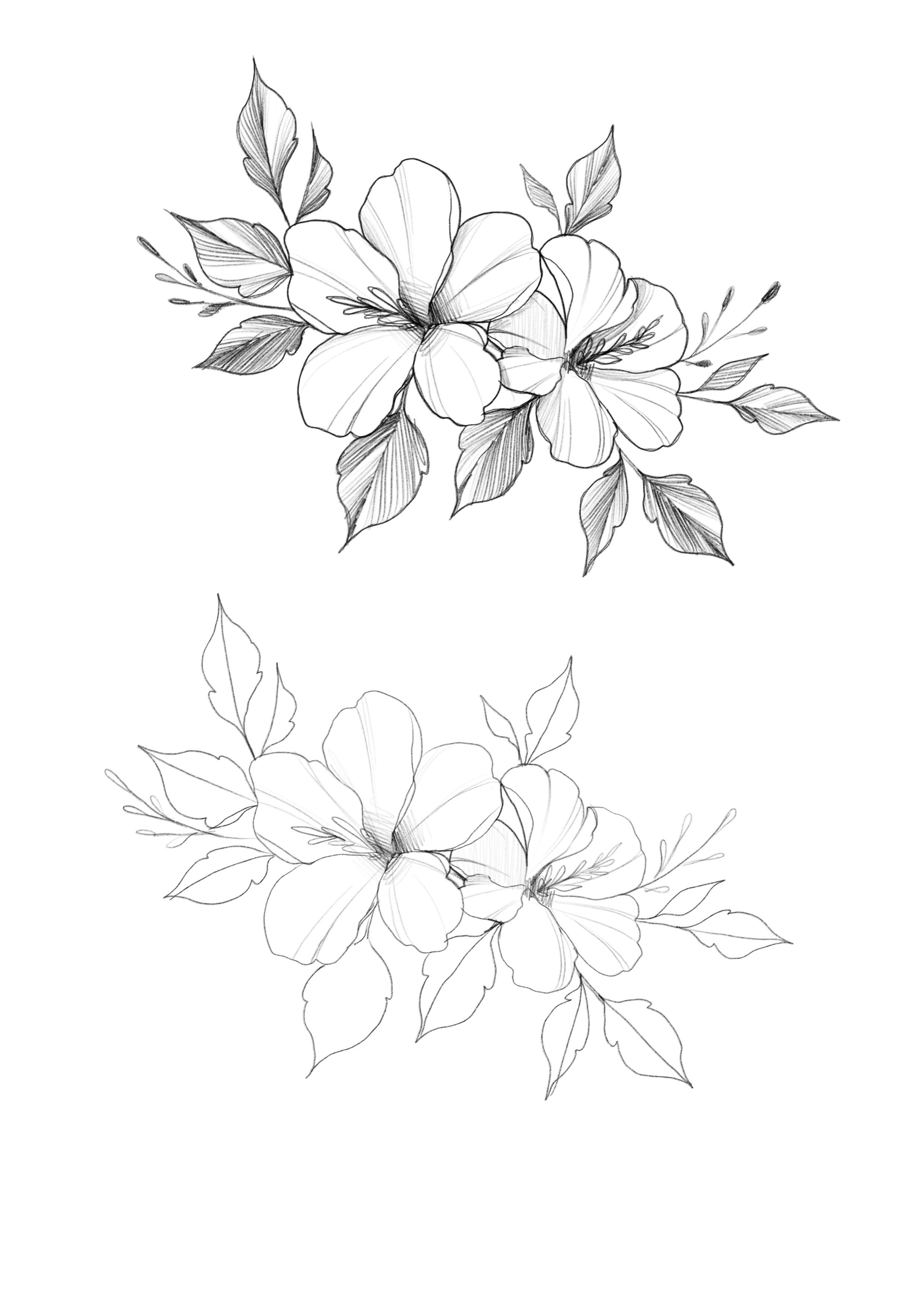Dessin tatouage fleur