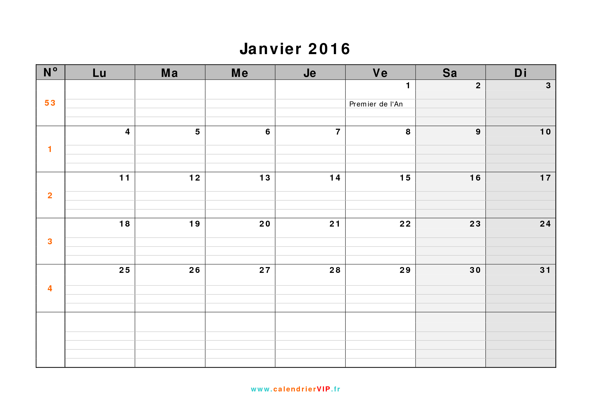 Calendrier mensuel 2016 2017