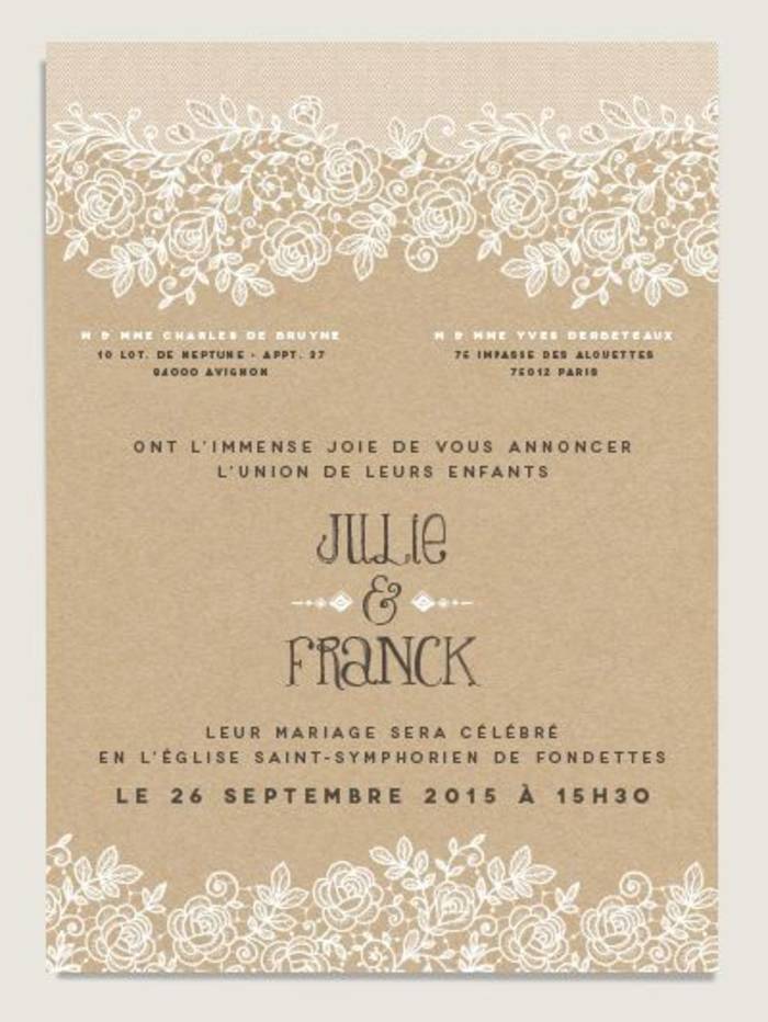 Idee faire part mariage champetre