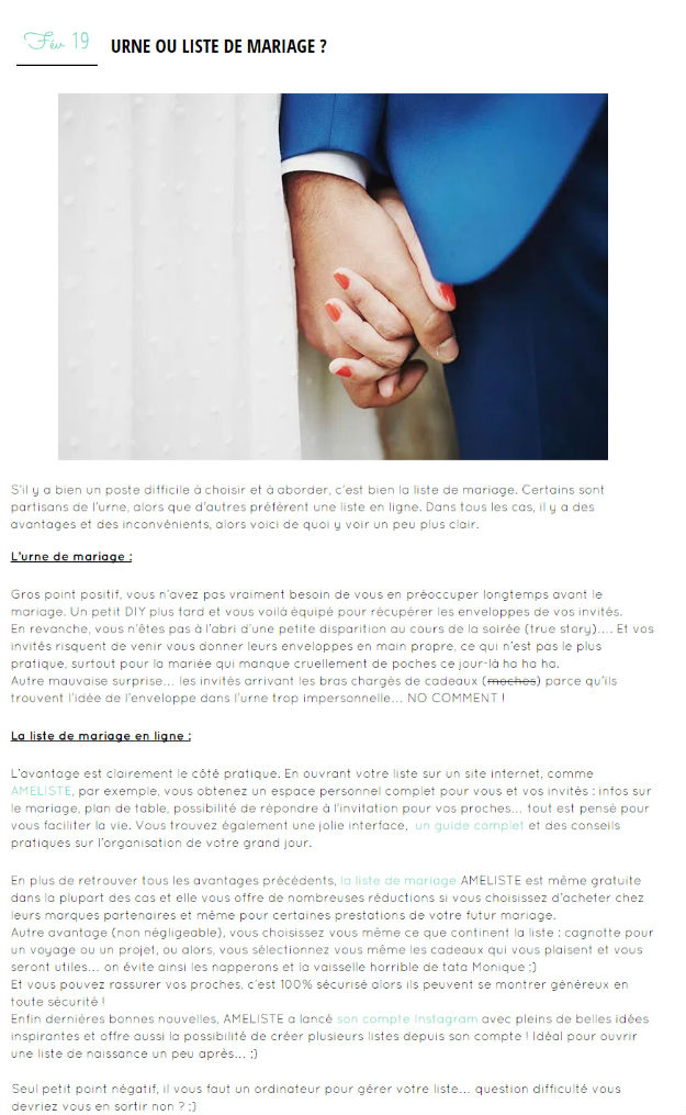 Ameslistes listes de mariage