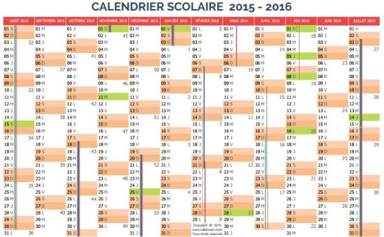 Calendrier 2015 et 2016 à imprimer