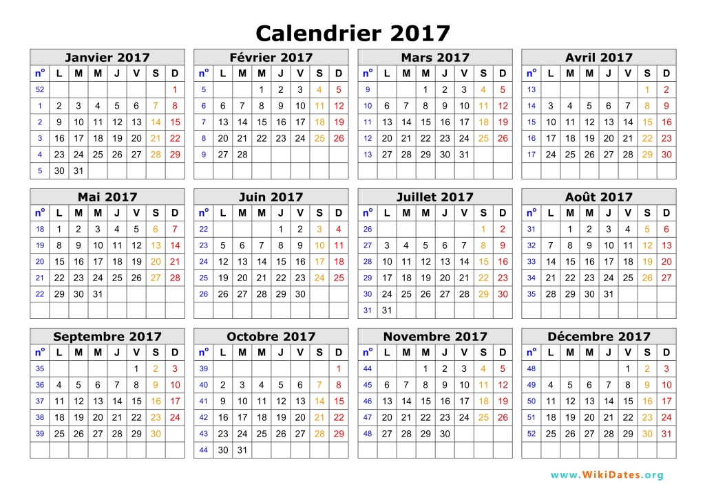 Planning annuel 2017
