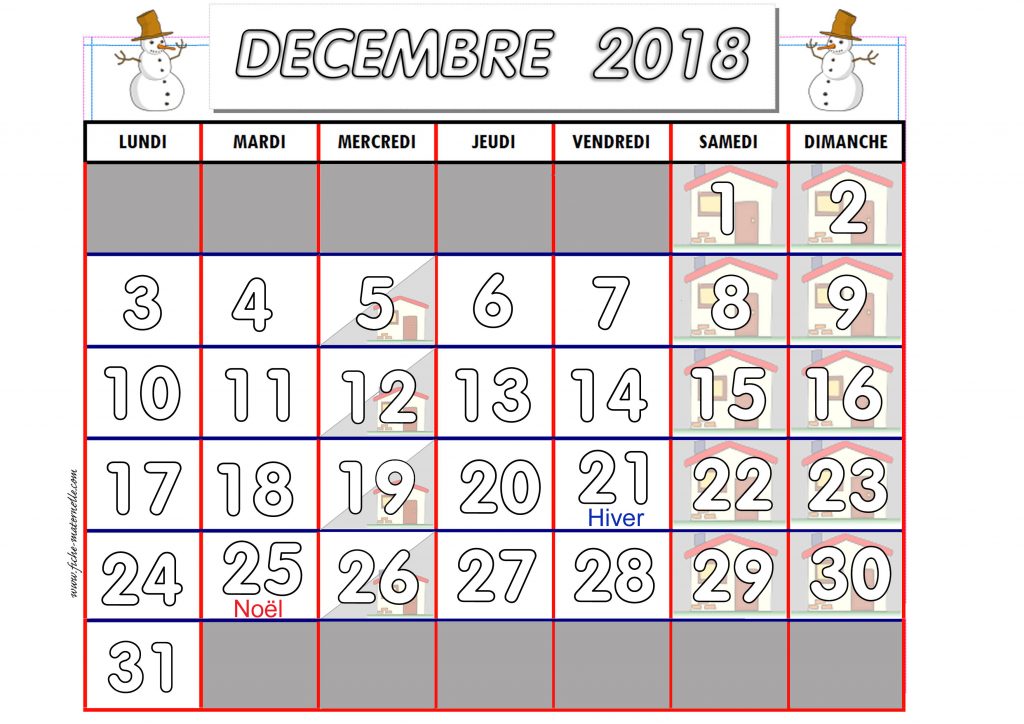 Calendrier semaine maternelle imprimer - young planneur