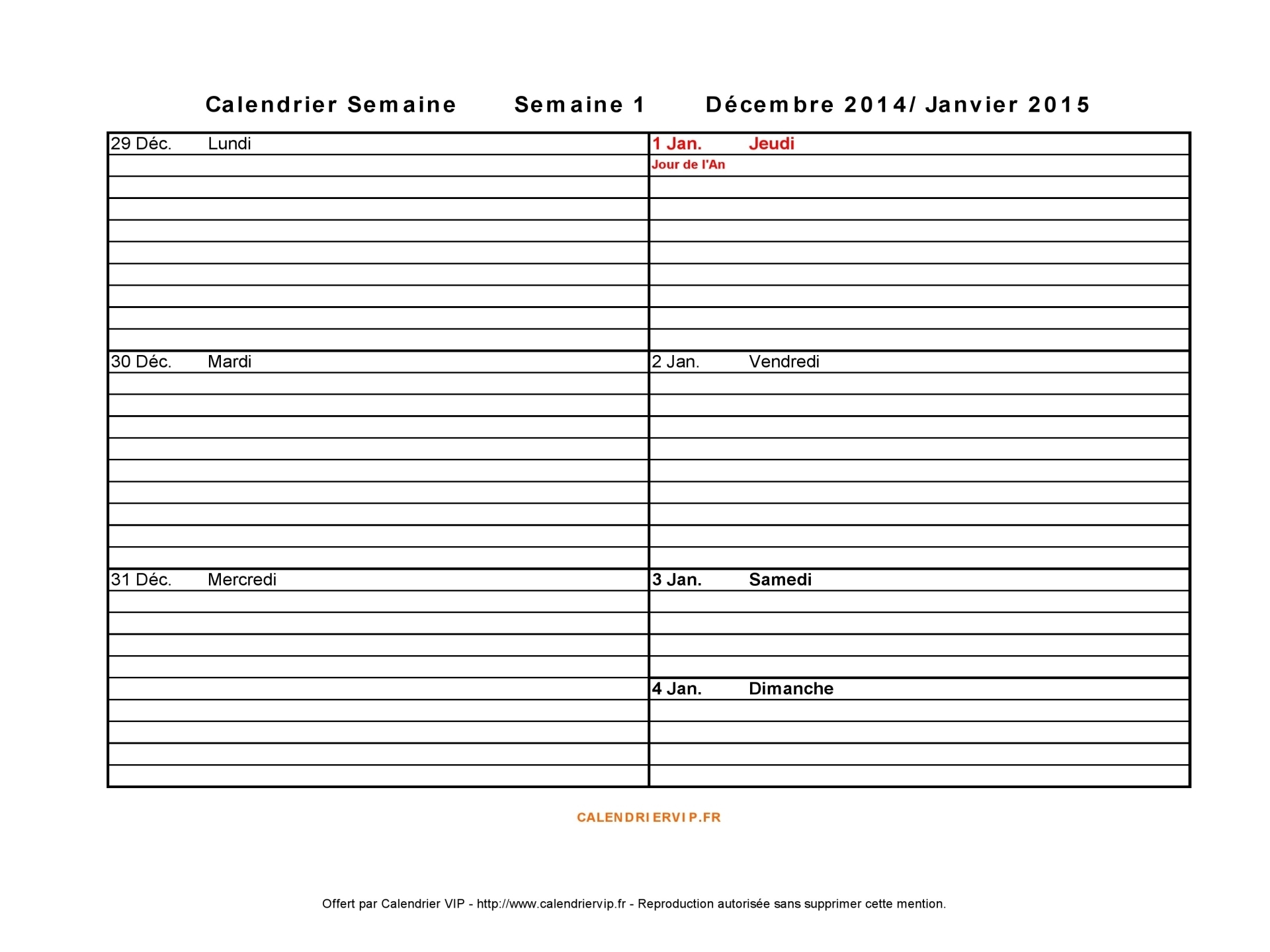 Planning journalier 2016 excel