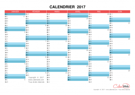 Calendrier planning 2017