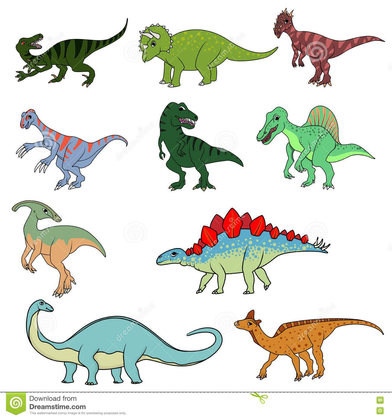 Les différents dinosaures