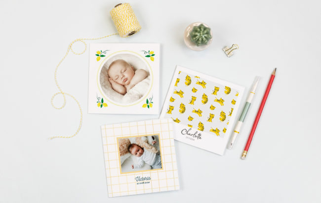 Faire part naissance tendance