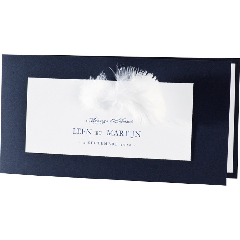 Faire part mariage bleu nuit