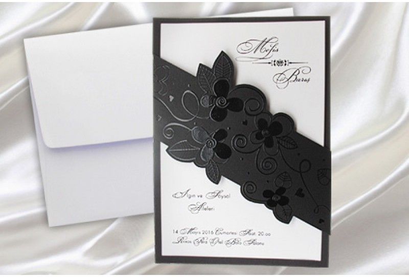 Faire part mariage noir et blanc