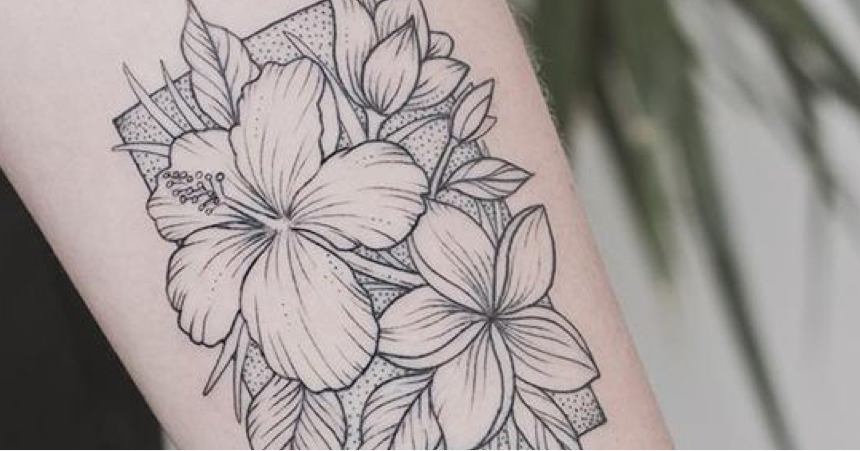 Hibiscus dessin tatouage