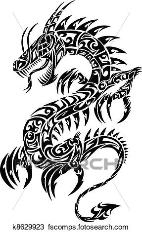 Tatouage dragon tribal