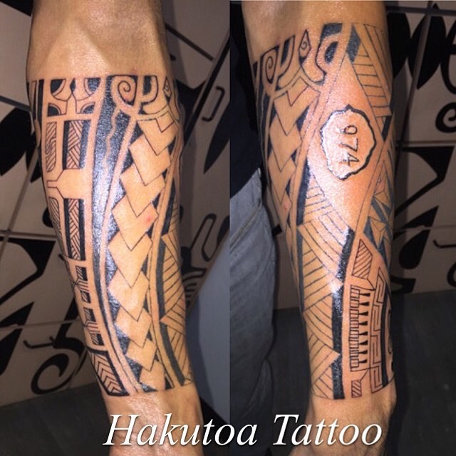 Tattoo avant bras homme polynesien