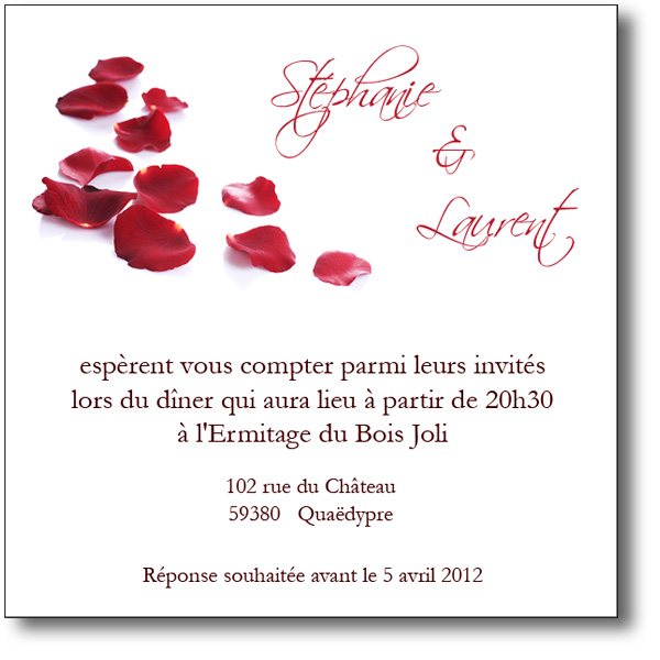 Carte de mariage modele