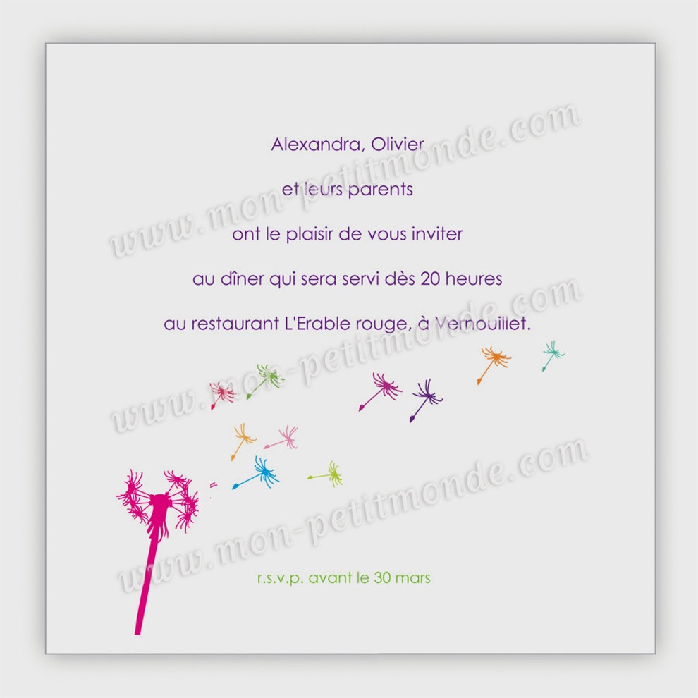 Texte faire part invitation repas mariage