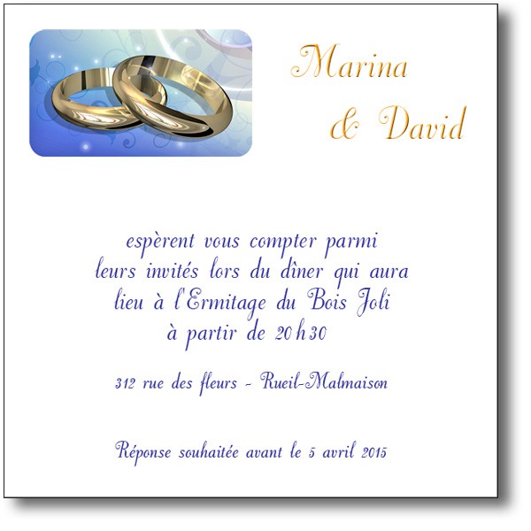 Texte invitation de mariage