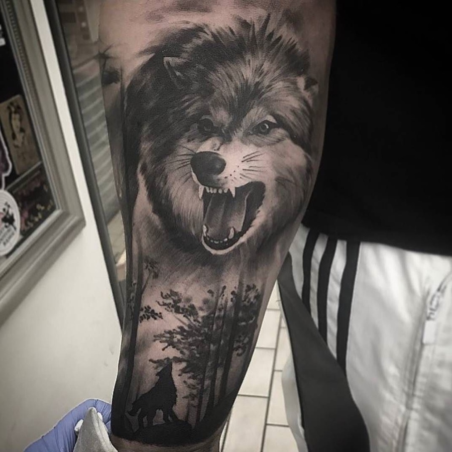 Image tatouage loup
