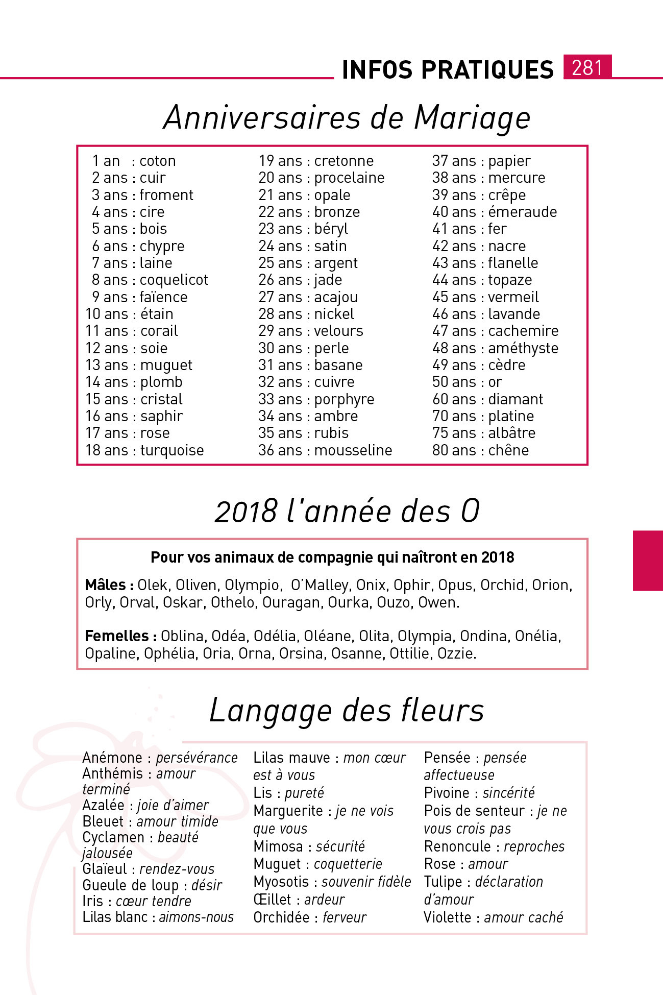 Calendrier mariage  noces  young planneur