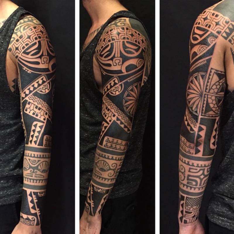 Tatouage homme polynesien bras
