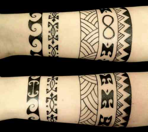Tattoo avant bras homme polynesien