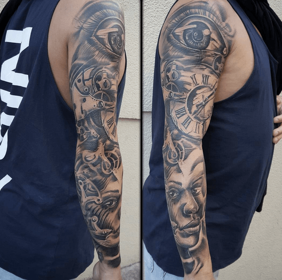 Idée tatouage bras complet homme